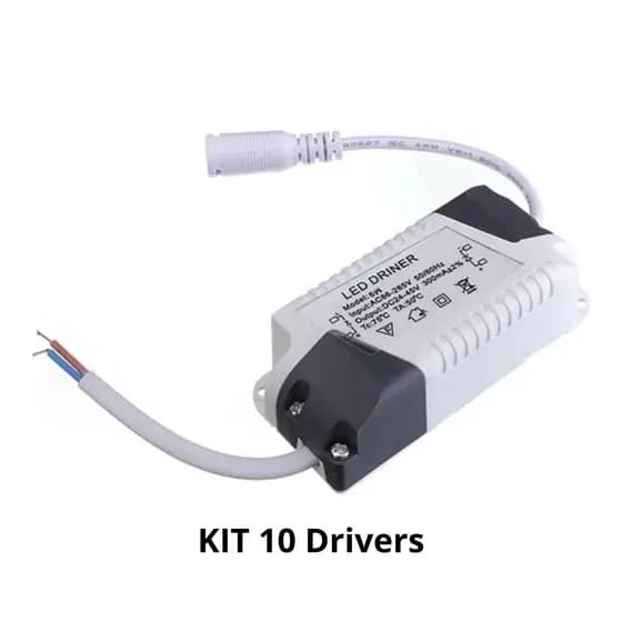 Kit 10 Drivers Para Luminária Led Bivolt 8W-25W