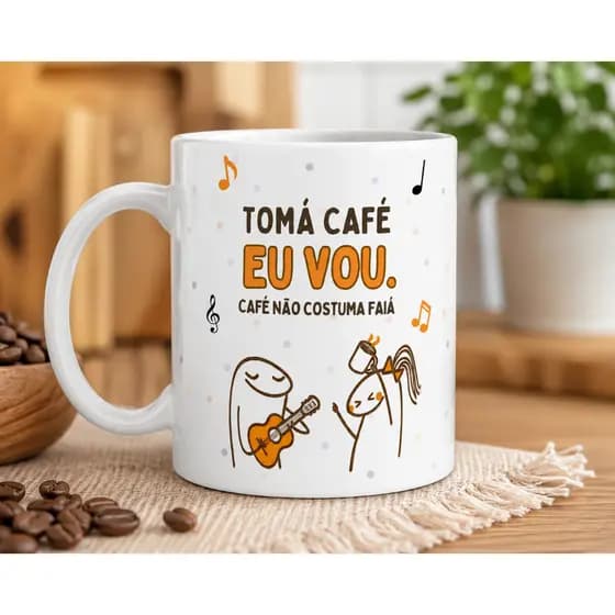Caneca Divertida Flork Tomá Café Eu Vou Frase Engraçada Presente Criativo 325ml
