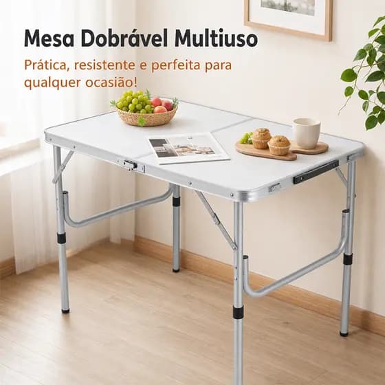 Mesa Portátil com Pés Dobráveis Leve e Resistente Ideal para Camping Praia e Áreas Externas e Uso Doméstico