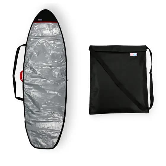 Capa Prancha Surf Refletiva Acolchoada 5'8 A 5'11 + Saco Roupa Molhada