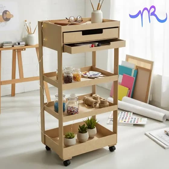 Carrinho Auxiliar Multiuso Prateleira C/Gavetas A4 C/Rodinhas 80cm Envio Rápido