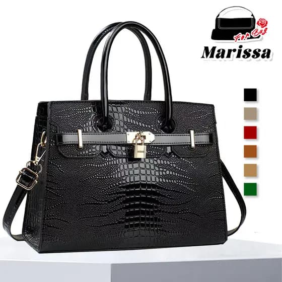 Marissa Bolsa Tote Crocodilo Luxo - Bolsa de Mãe com Divisórias Antifurto - Grande Capacidade