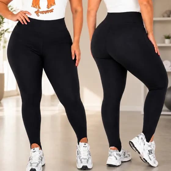 Calça Feminina Legging Pezinho Plus Size Flanelada Cintura Alta Modeladora Zero Transparência