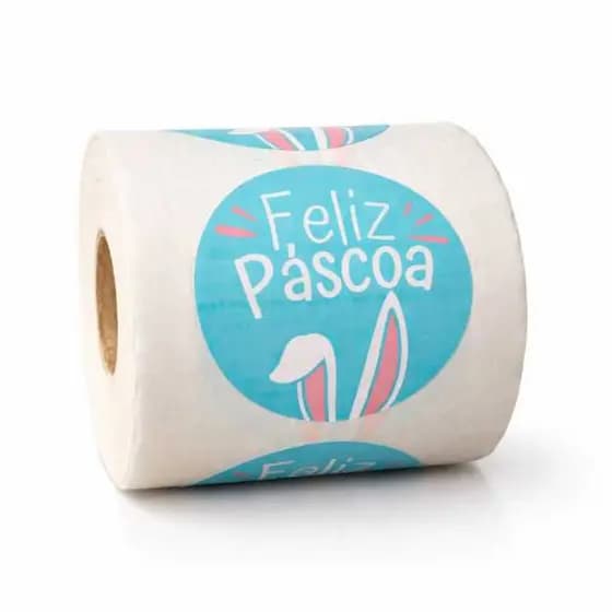 1000 Etiquetas Adesivas Feliz Páscoa Ovo Doces