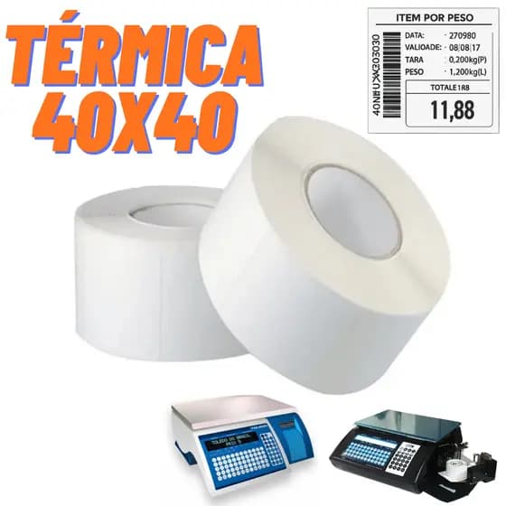 Etiqueta 40x40 Térmica Balança Açougue Mercado Padaria Toledo Filizola Uno