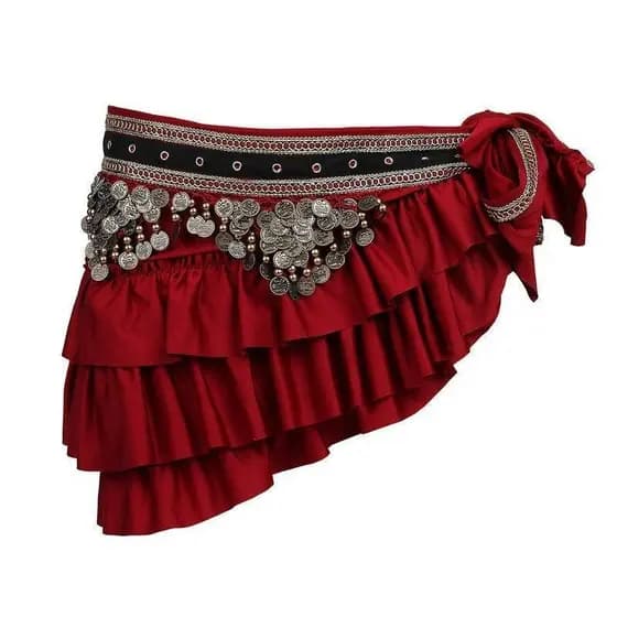 Trajes de Dança do Ventre Tribal, Roupa Cinza, Acessórios com Franjas, Embalagem Retro com Moedas, Cinto de Quadril BRCI