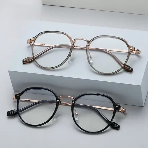Óculos de Grau Anti-azul Metal Retrô Premium Jovens Meninos Meninas Novo Estilo Leve Confortável Proteção Visual