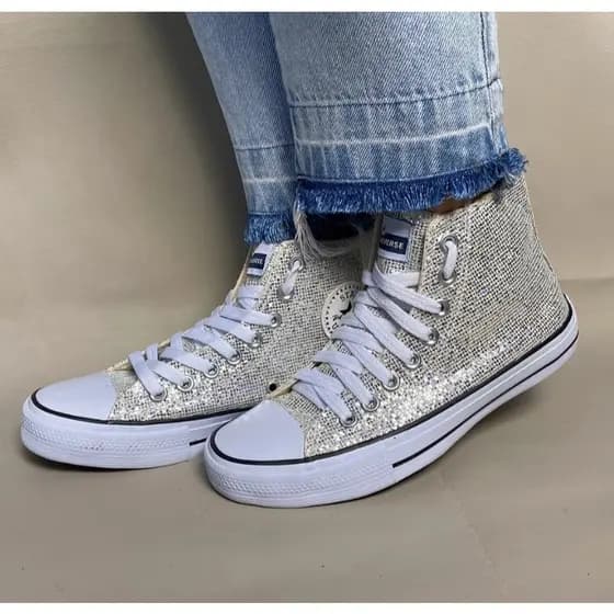 Tênis com Brilho Feminino BOTINHA CASUAL GLITTER LANÇAMENTO 2026