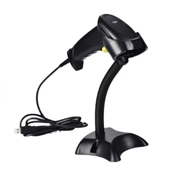Leitor de Código de Barras USB com Suporte, 1D/2D, 3 Modos de Leitura, Plug and Play para PDV e Logística