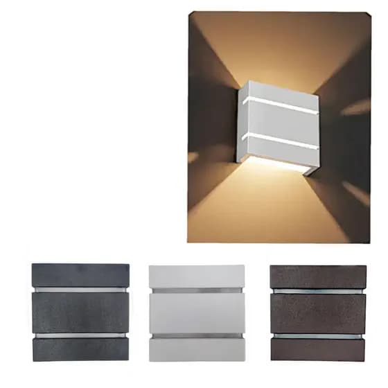 Kit 8 Luminária Moderna Arandela 2 Frisos Parede e Muro