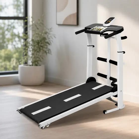 Esteira Mecânica Dobrável Caminhada Corrida Display LCD Suporta 120kg Academia Fitness Residencial
