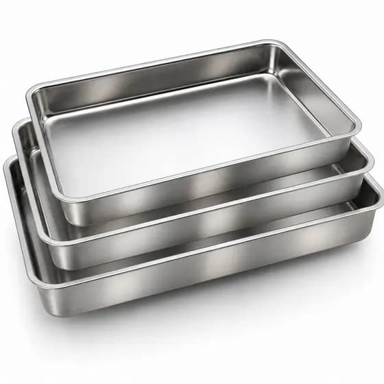 Kit com 3 Assadeiras Retangular de Aluminio Reforçada