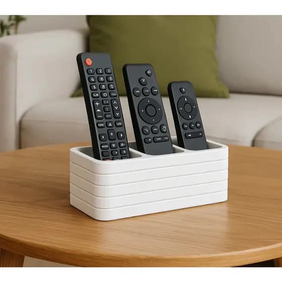 Suporte para 3 Controles Remotos de TV - Moderno, Minimalista - Mesa, Escrivaninha e Sala