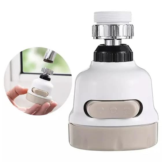 Bico filtro giratório 360° para torneira, oxigenação no jato, anti-salpico e economia eficiente de água
