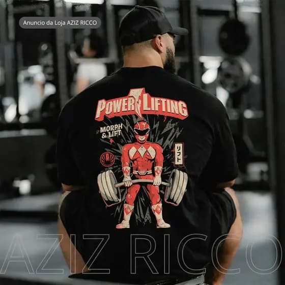 Camiseta Oversized Academia Power Lifting unisexx T-shirt 100% Algodão Premium
