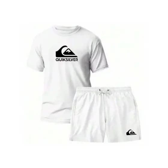Kit Camiseta CAMISA 100% ALGODAO+short Tectel Quikisilver Moda Tendencia MASCULINA UNISSEX