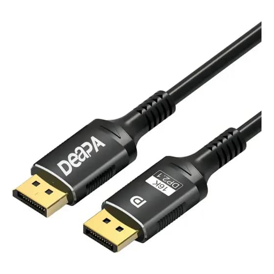 Cabo Displayport 2.1 4k 144hz 165hz 180hz 240hz Hdr 2 Metros Preto