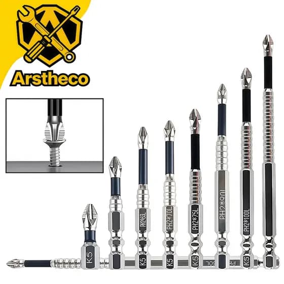 Kit 6/9 Pontas Phillips PH2 Profissional – 25, 50, 65, 70,75, 90,100,120 e 150 mm – Alta Resistência
