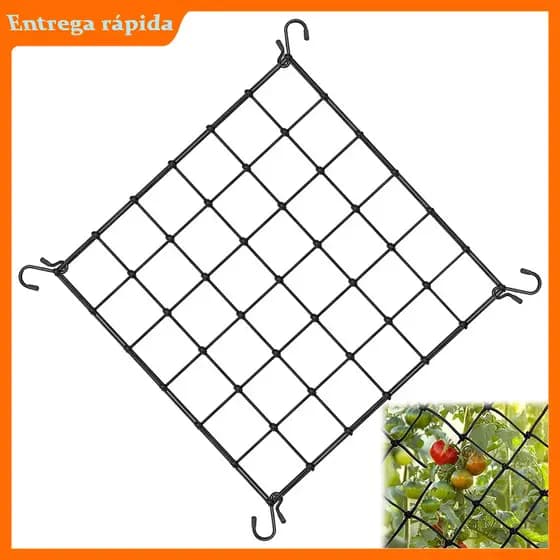 60 x 60 cm, Rede de treliça elástica para sala de cultivo, rede de plantas resistentes com ganchos