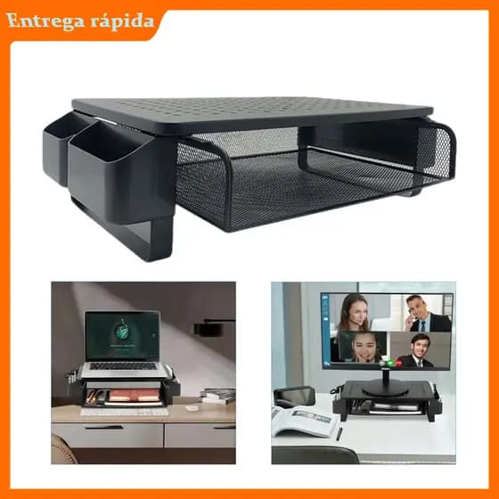 Suporte de elevação do Monitor, suporte respirável, com gaveta e suporte, postura sentada correta