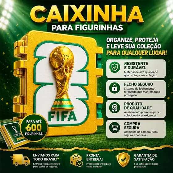 Caixa porta figurinhas da copa do mundo Brasil fifa