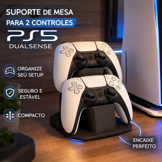 Suporte de Mesa para 2 Controles PS5 (DualSense)