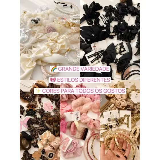 KIT FEMININO 10 PEÇAS ✨ ACESSÓRIOS DE CABELO EM CORES HARMONIOSAS