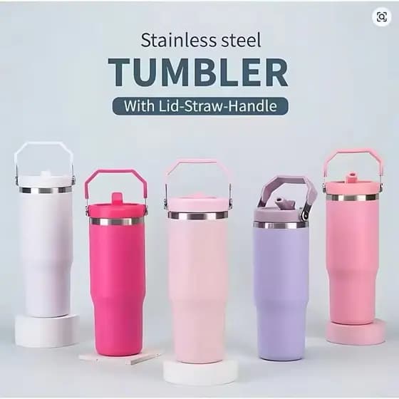 Garrafa Térmica Inox304 900ml ou 600ml | Tampa Flip Antivazamento | Alça para Transporte | Quente e Frio