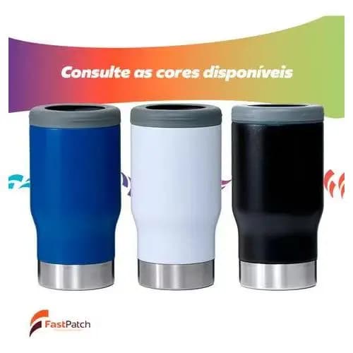 Copo Térmico Porta lata e Long Neck Personalizada 420 ML com 1 tampas aço inoxidável 304