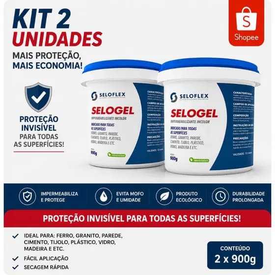 Manta Líquida Incolor kit com 2- 900g cada Contra Infiltrações Parede Telhado Laje Concreto