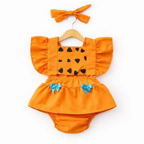 Jardineira Romper Body Pedrita Bebe Menina Tema Aniversario Luxo Fantasia Festa RN 3 a 9 meses