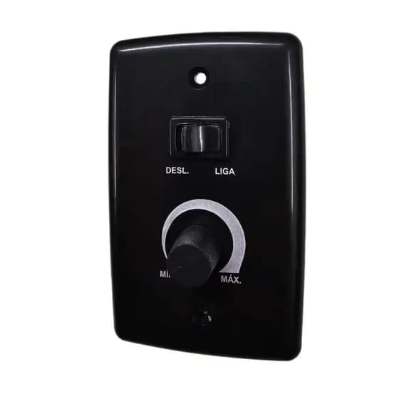 Chave Controle Preto 4x2 Oscilante Dimer Dimmer Interno Bivolt Ventilador de Parede