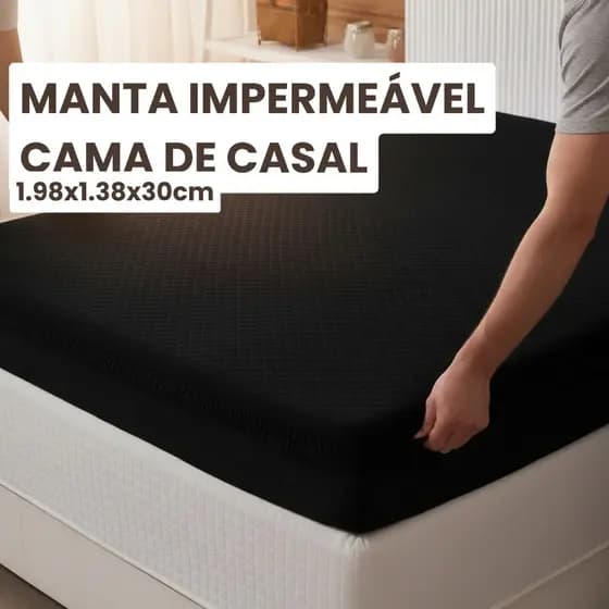 Protetor de Colchão Impermeável Casal 1,98x1,38x30cm – Capa Protetora com Forro Impermeável