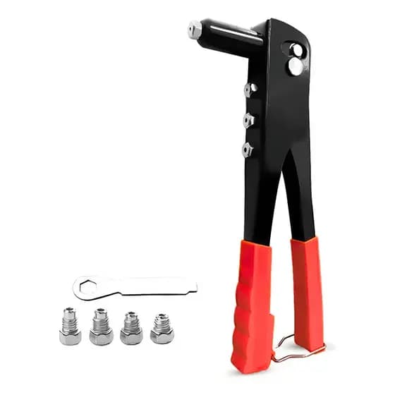 Alicate Rebitador Manual Profissional 9,5 Pol Rebitadeira 4 Bicos Aço Resistente Multiuso Multiuso
