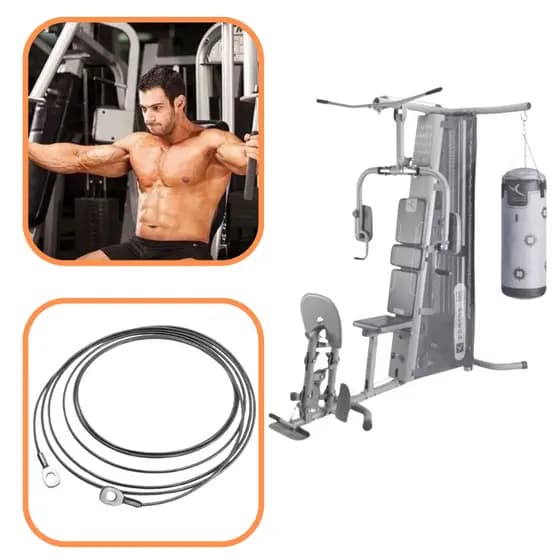 Cabo De Aço Compatível Para Estação De Musculação Domyos Hg 90 Boxe Voador