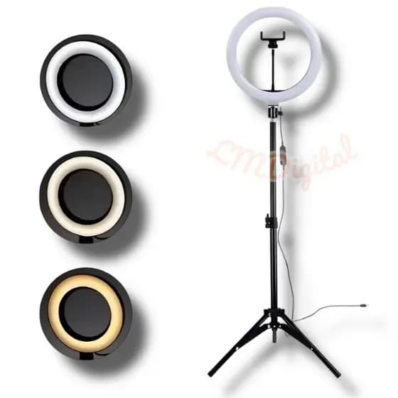 Ring Light 10 polegadas Completo Portátil 26cm Tripé p/ celular Profissional Led Selfie para celular