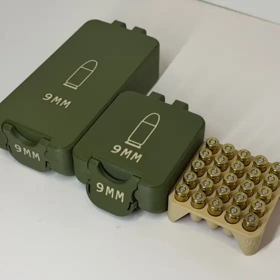 Caixa Estojo Munição 9mm - Caixa Protetora Porta Munição