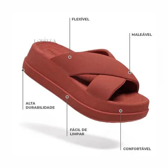 Chinelo Flat Puff Plataforma Nuvem Confortável Macio Blogueira 6CM De Salto