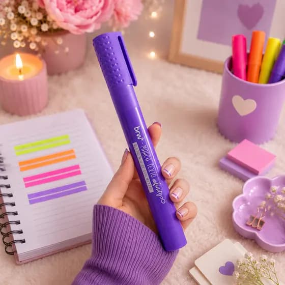 Marca Texto Infinito Neon Gigante com Aroma de Frutas BRW Marca + de 600 Metros