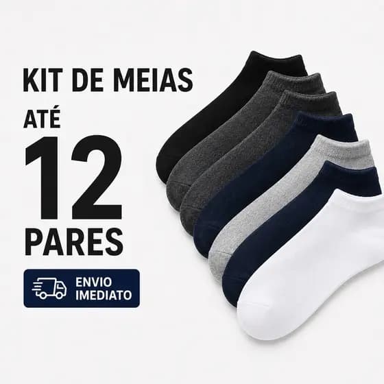 KIT MEIA SOQUETE MASCULINA CANO CURTO TAMANHO 40 AO 46