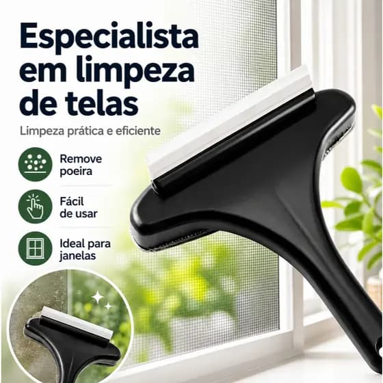 Escova Limpadora Rede Mosquiteira, Design Ergonômico, Limpeza Profunda, Uso Residencial Diário