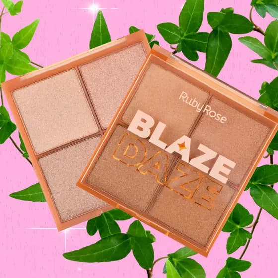 Paleta Iluminador Glow Tri Ruby Rose Trio Facial Alta Pigmentação