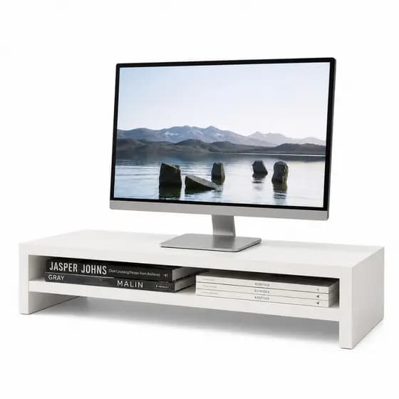 Suporte Para Monitor Mesa Home Office Branco - Vértice Decor