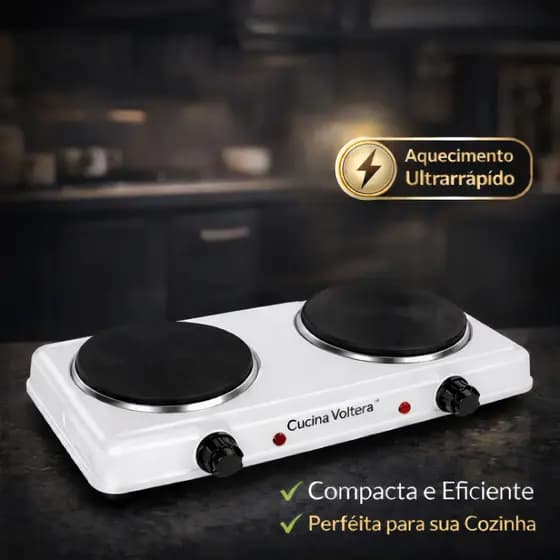Fogareiro Elétrico por Indução 2 Bocas 127V Portátil Compacto.
