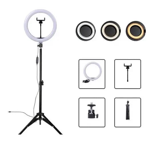 Ring Light 10 Polegadas Com Tripé 2,10m Led Selfie Profissional Para Celular e Lives