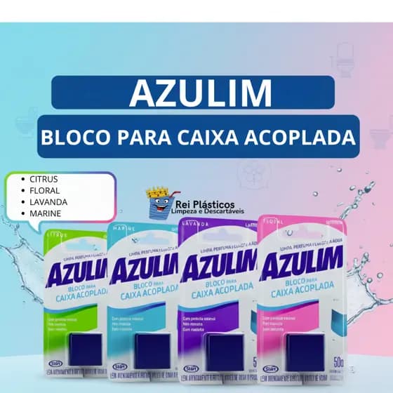 Bloco Para Caixa Acoplada Azulim 50g Limpeza E Perfume