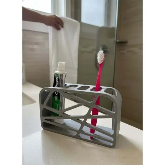 Suporte Parede Escova e Pasta de Dente Porta Escovas Organizador Banheiro Higiene Dental Acessório
