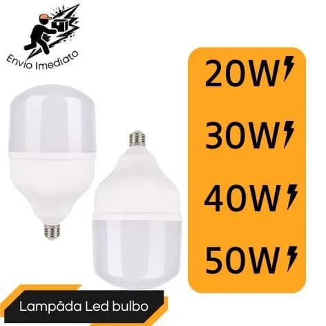 Lampada LED Alta Potência Super Branca E27 Econômica Ultra Brilhante Bivolt Branco Frio 6500K
