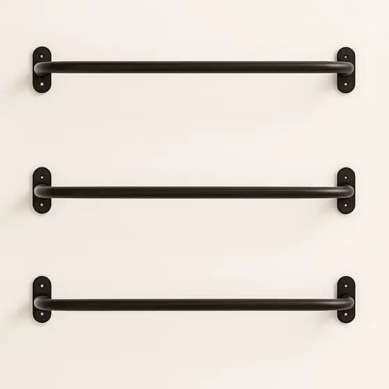 SUPORTE PARA ROUPA DE AÇO REFORÇADO 70CM - 3 PEÇAS PRETO