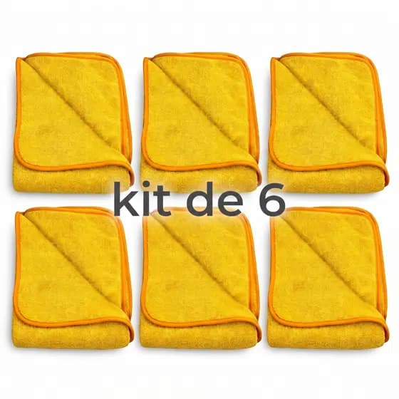 Kit 6 ou 10 Toalhas Microfibra 350GSM 40x60 Limpeza Automotiva Pano Mágico Casa Carros Vidro Tela
